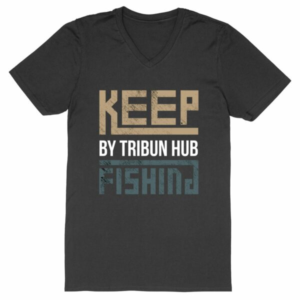 T-shirt Homme Col V - "Keep Fishing"